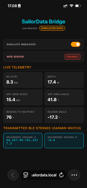 NMEA2000 data Live Monitor and Simulator